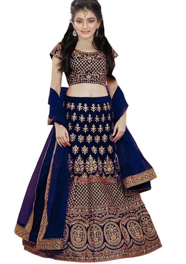 KID'S 3 PIC Lehenga Choli - Fabric - Tapeta Velvet