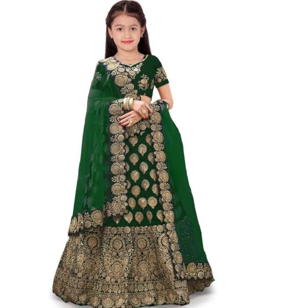 KID'S 3 PIC Lehenga Choli - Fabric - Tapeta Velvet