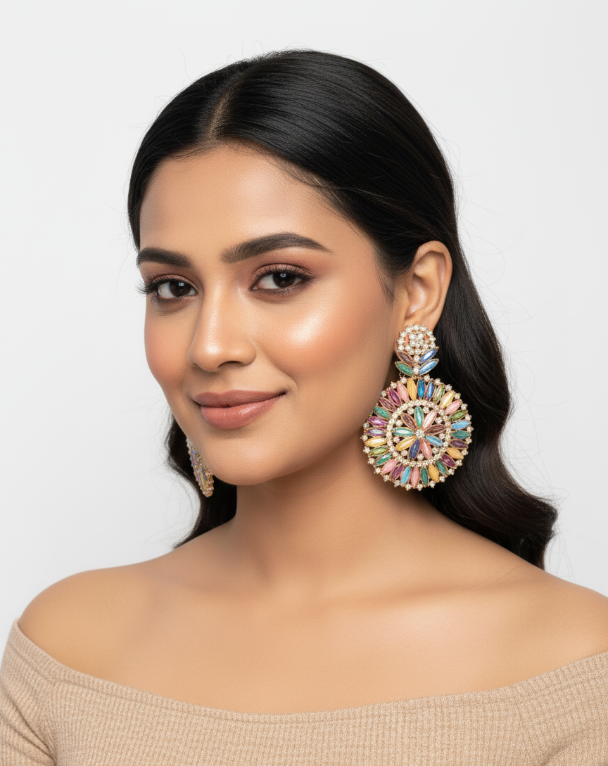 Stonework Drop Earring - joshifashion.com