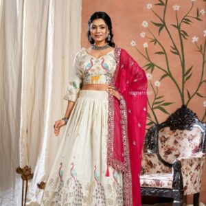 Pure Tissue Silk Lehenga Chuuni - joshifashion.com