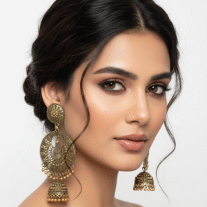 German Silver Oxidized Earrings - joshifashion.com