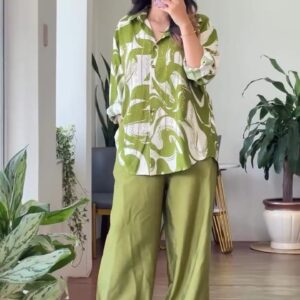 Floral Luxury Coord Set for Women – Soft Cotton Shirt & Pant Set