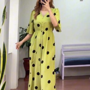 Luxury Polka Dot Jumpsuit – Free Size Chiffon One-Piece for Women