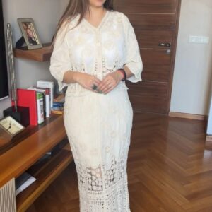 Tia Luxury Crochet Co-ord Set – Elegant 2-Piece Skirt and Top Set