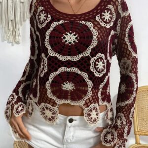 Cozy Crochet Asymmetric Top for Women