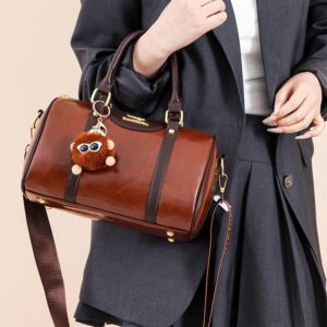 Imported Premium Classy PU Leather Handbag with Broad Belt & Keychain