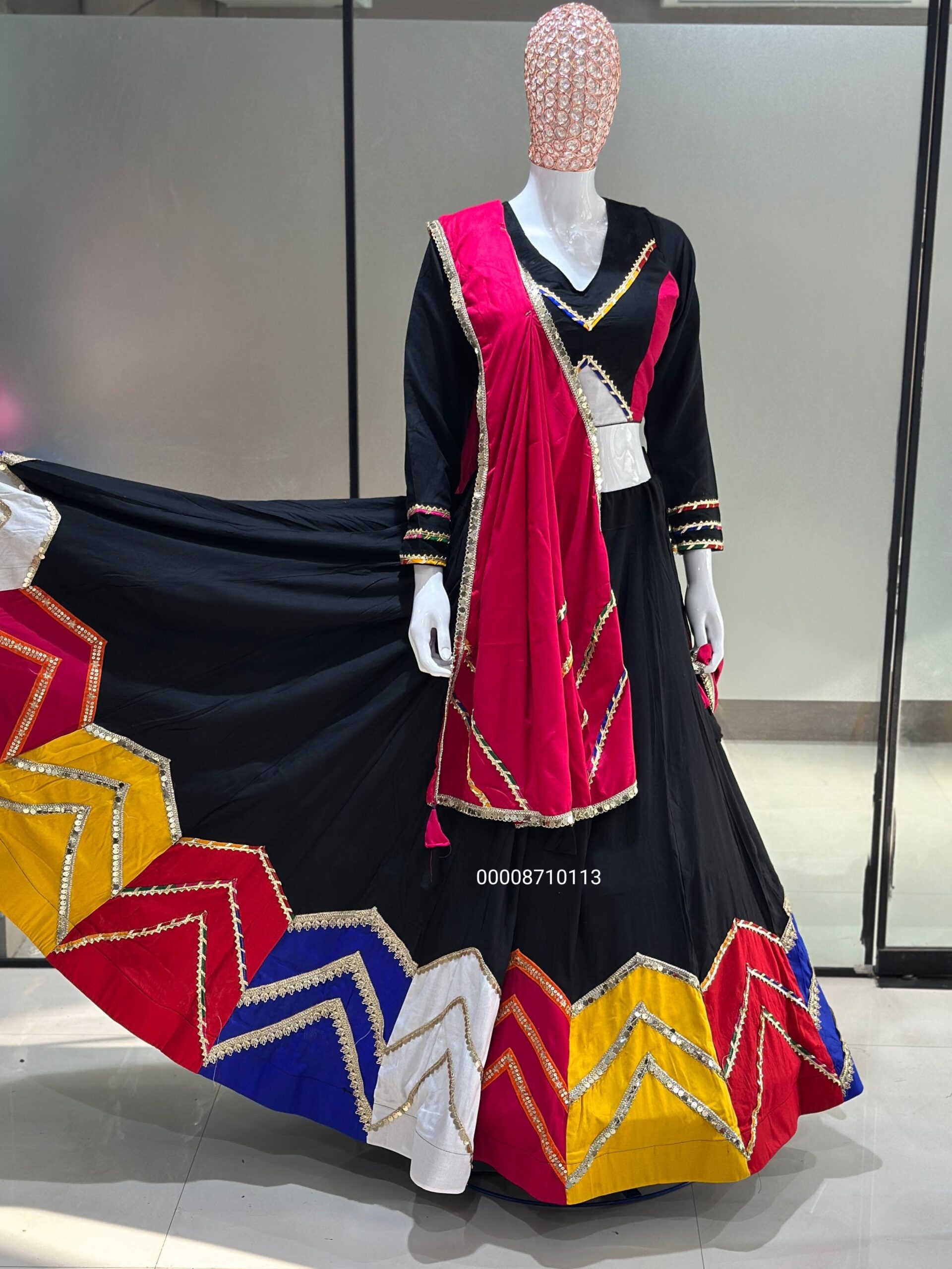 Multicolor Applique Lehenga Choli Set - Image 9