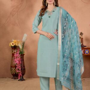 Roman Silk Kurti Pant Dupatta Set