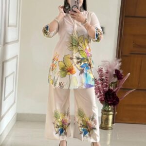 Summer Cotton Lilan Digital Print Co-ord Set