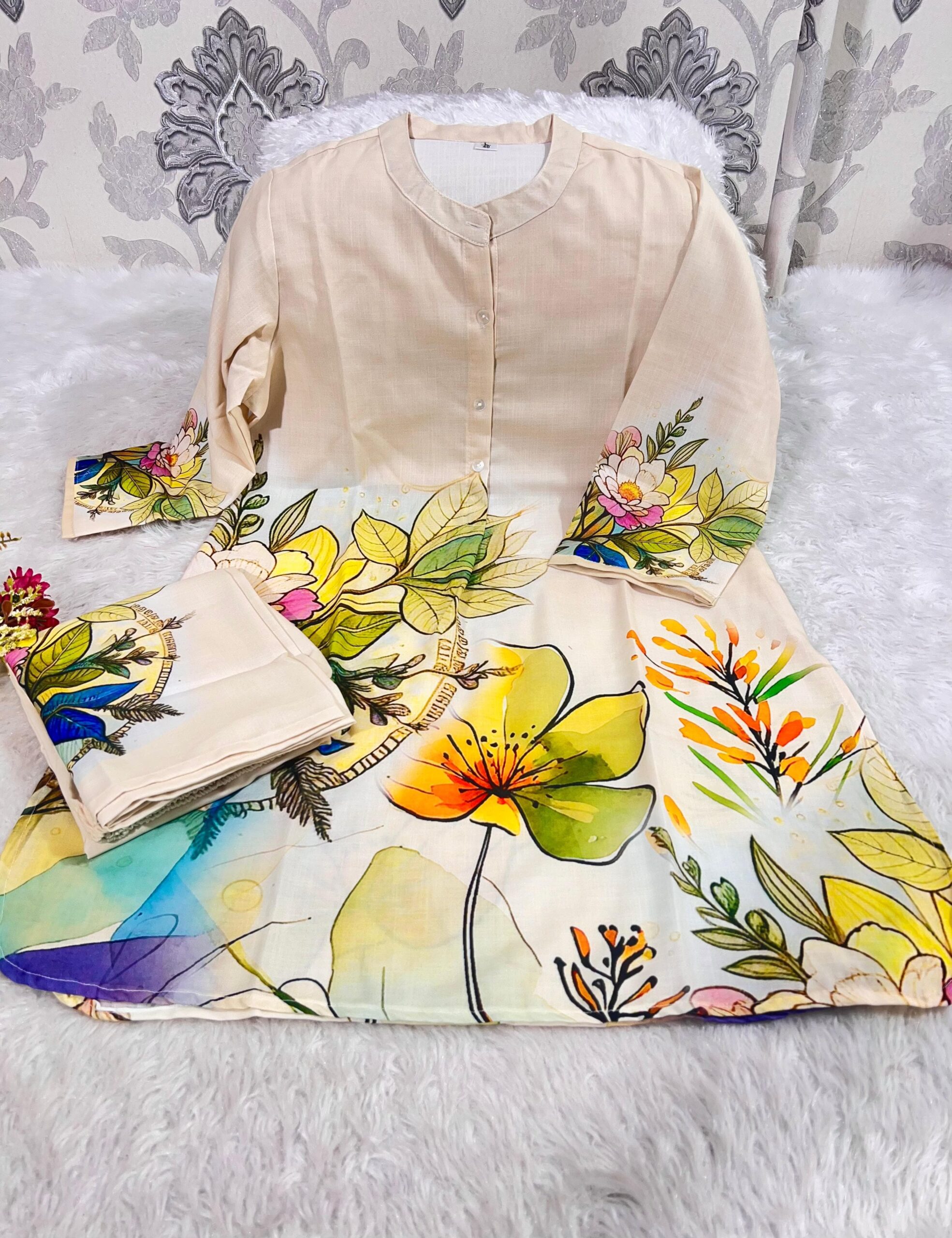 Summer Cotton Lilan Digital Print Co-ord Set - Image 6