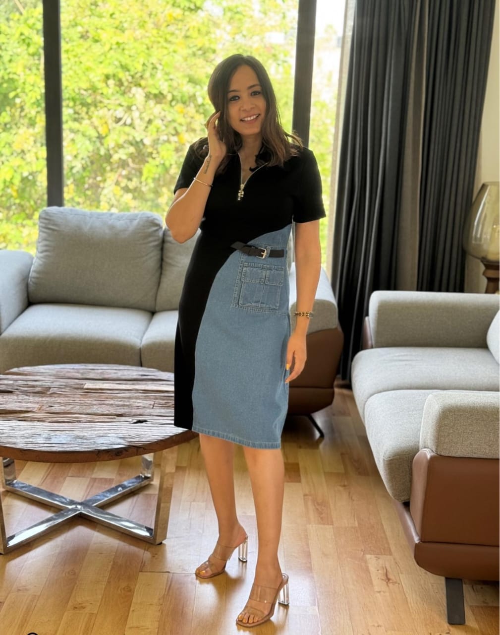 Luxury Denim Dress - joshifashion.com