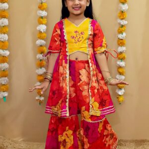 Festive Shrug Sharara Set for Girls