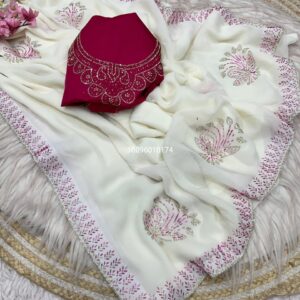 Star Bloom – Jarkhan Work Georgette Saree