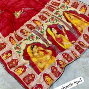 Karwa Glow – Chinon Dulhan Design Saree