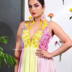 Starlit Grace – Premium Embroidered Gown