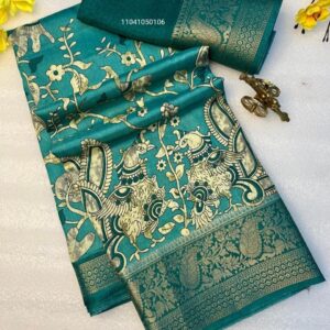 Floral Aura – Soft Dola Silk Saree