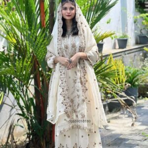 Elegant Chinon Silk Kurti Sharara Set with Dupatta