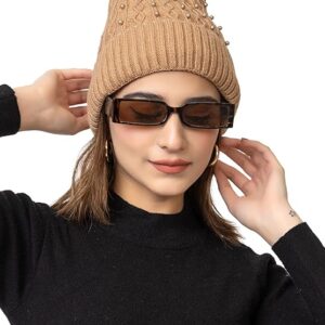 Women’s Woolen Soft Knitted Beanie Cap with Fleece for Cold Weather