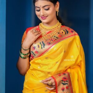 Yellow Paithani Pure Silk Saree