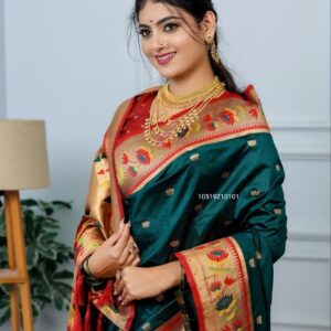 Green Paithani Pure Silk Saree