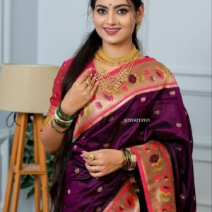 Purple Paithani Pure Silk Saree