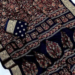 Black - Heavy Marshmallow Zari Border Saree