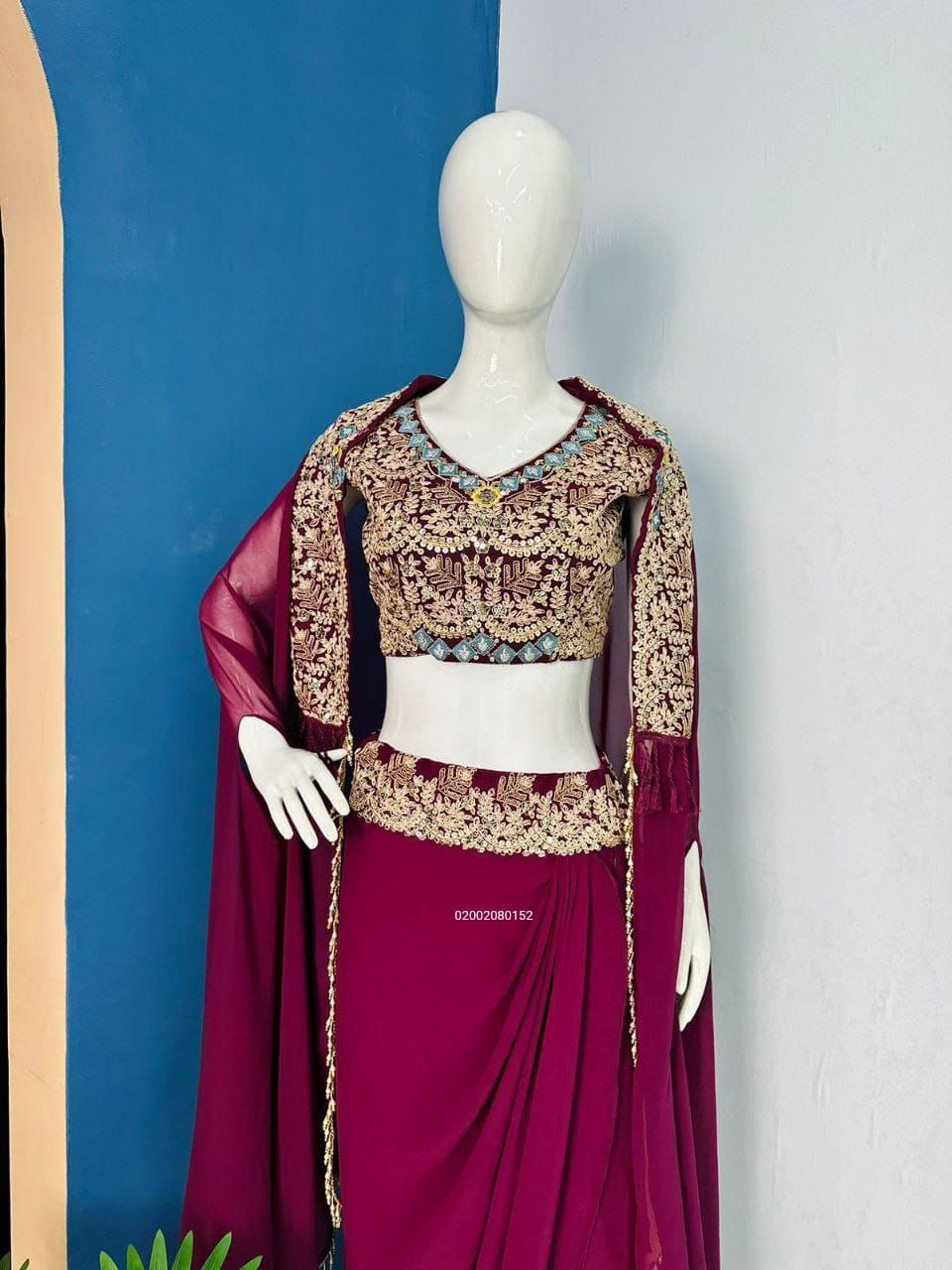Party Wear Shrug with Sharara Set - Image 3