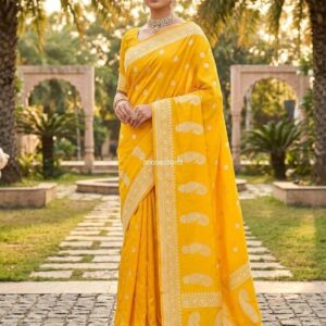Organic Banarasi Lichi Silk Elegant Saree