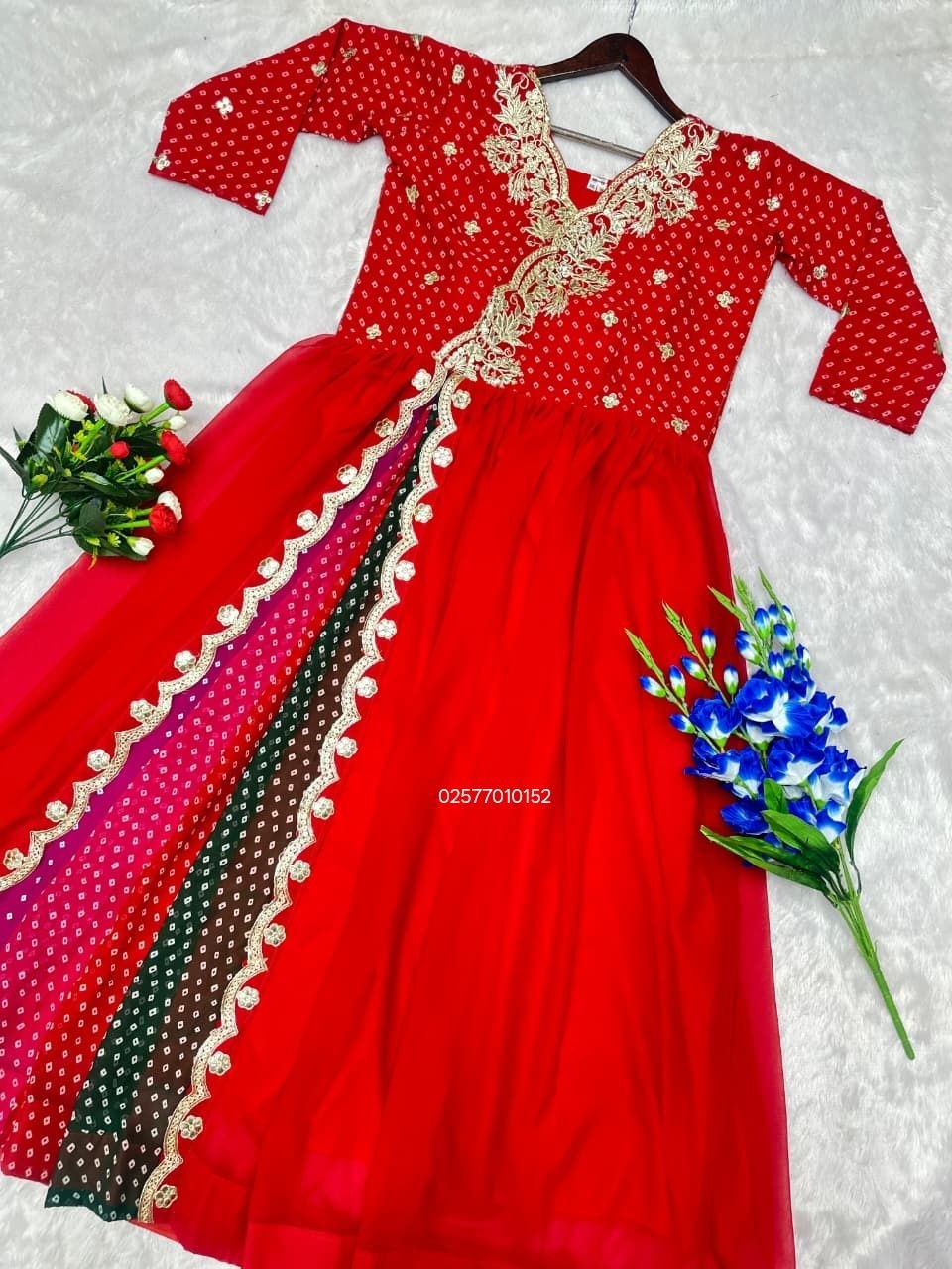 Designer Faux Georgette Embroidered Anarkali - Image 4